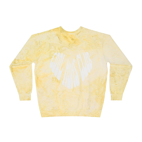 Cool Moms Club Basics Logo Front, Heart Logo Back, Color Blast Crewneck Sweatshirt