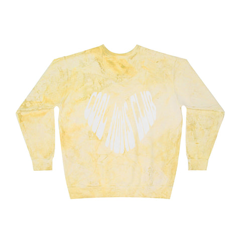 Cool Moms Club OG logo Front, Heart Logo Back, Colorblast Crewneck Sweatshirt