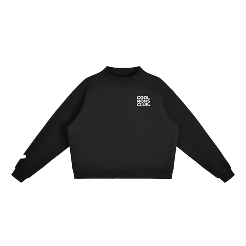 Cool Moms Club Mock-Neck Crew Sweatshirt Heart Logo