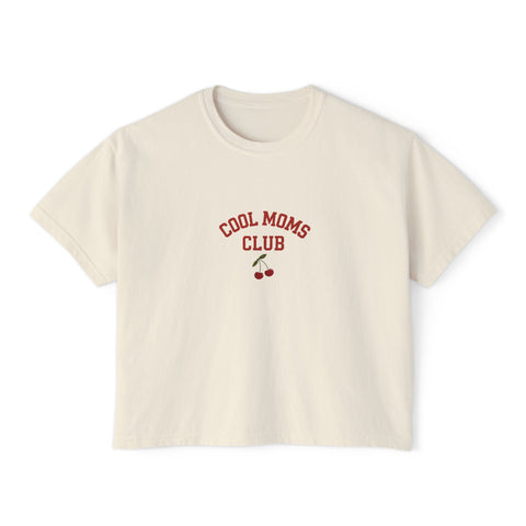 Cool Moms Club Women's Cherry Boxy Tee