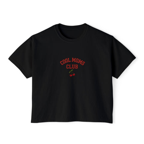Cool Moms Club Women's Cherry Boxy Tee