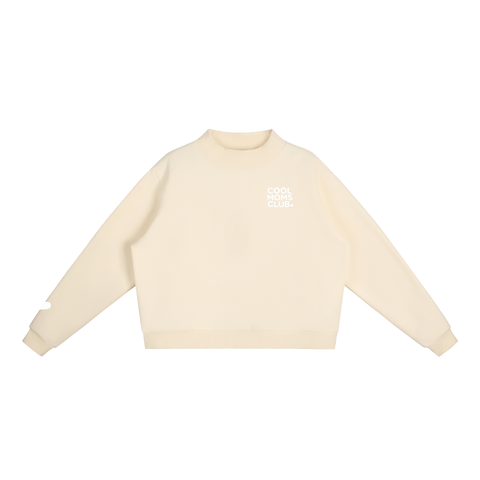 Cool Moms Club Mock-Neck Crew Sweatshirt Heart Logo