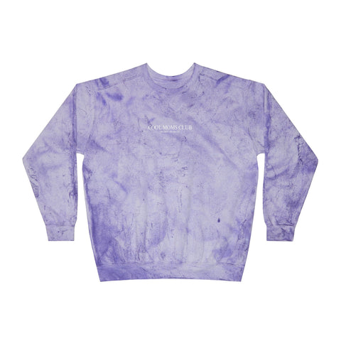 Cool Moms Club Basics Logo Front, Heart Logo Back, Color Blast Crewneck Sweatshirt