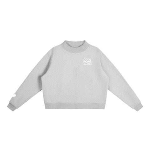 Cool Moms Club Mock-Neck Crew Sweatshirt Heart Logo