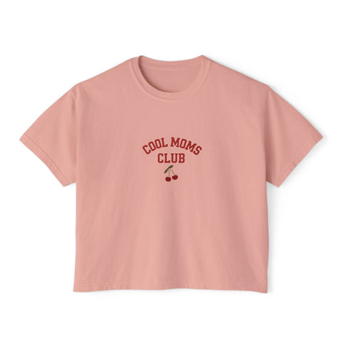 Cool Moms Club Women's Cherry Boxy Tee