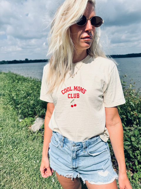 Cool Moms Club Women's Cherry Boxy Tee