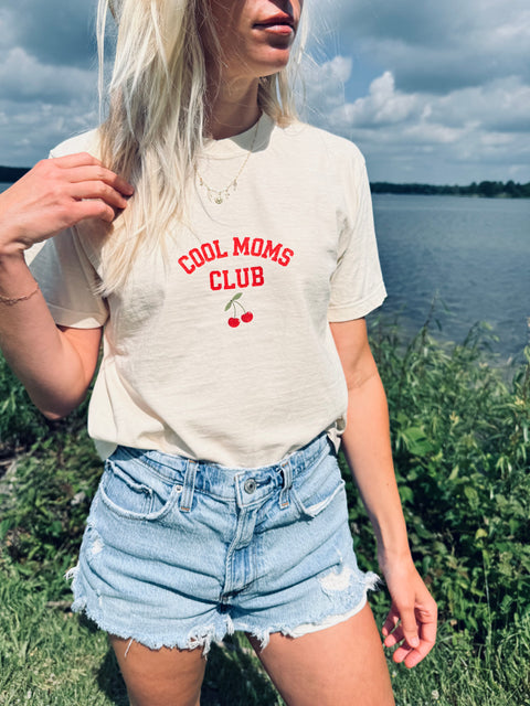 Cool Moms Club Women's Cherry Boxy Tee