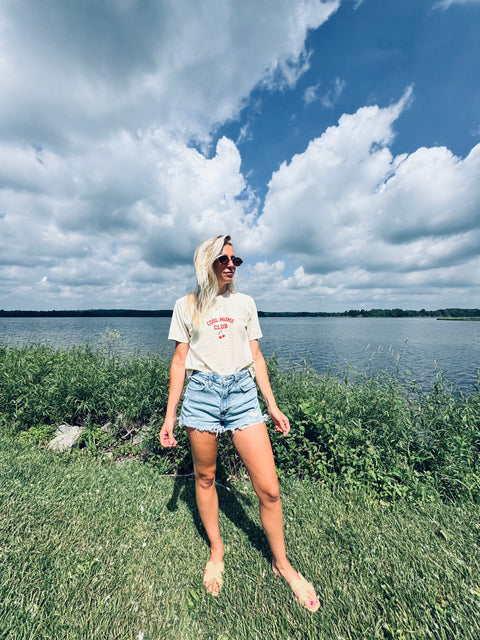 Cool Moms Club Women's Cherry Boxy Tee