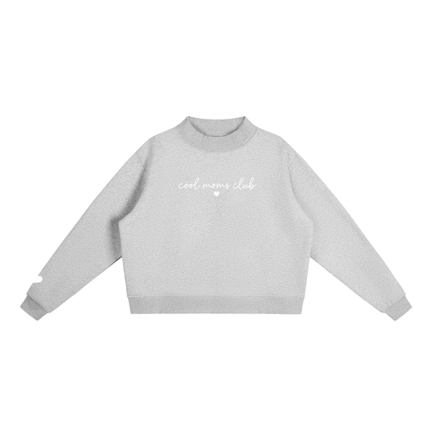 Cool Moms Club Mock-Neck Crew Cursive Logo